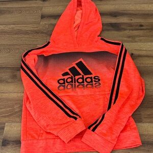 Adidas Vibrant Orange Hoodie with Black Accents
